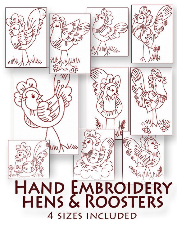 Hand Embroidery Patterns Redwork Designs By HandEmbroideryDesign