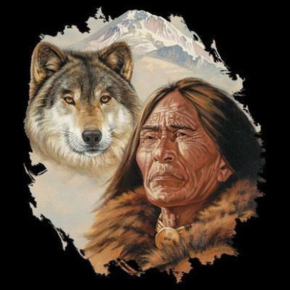 indian wolf t shirt