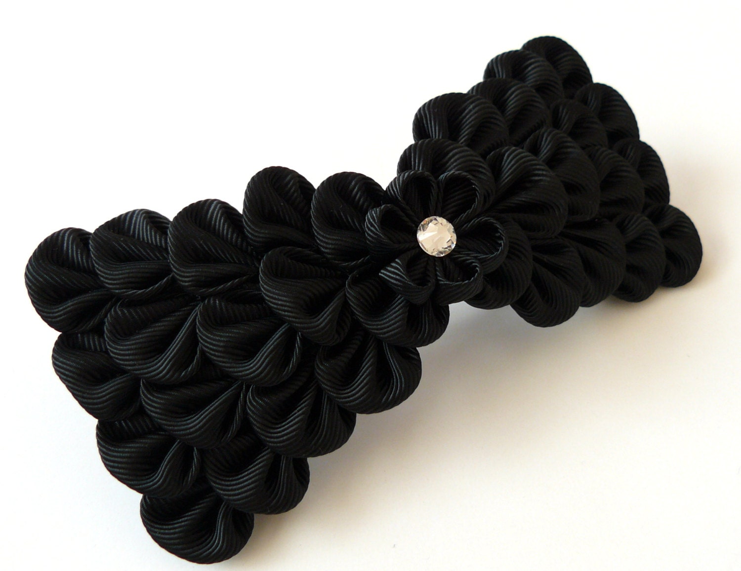 White Kanzashi Hair Bun Wrap Flower Crown Bun Wrap White