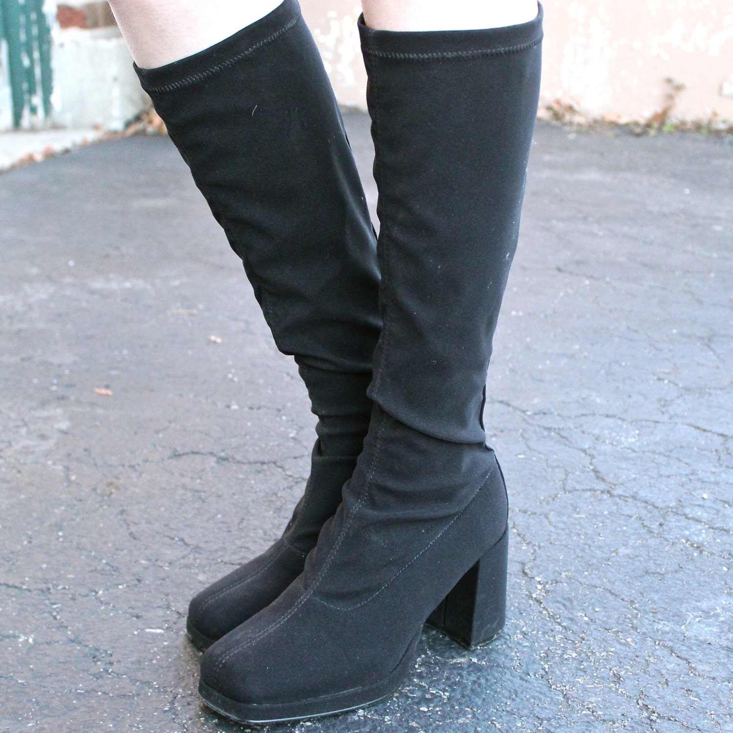 shin high platform boots