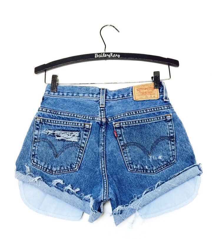 Levis Shorts High Waisted Cutoffs Denim Cheeky By BaileyRayDenim