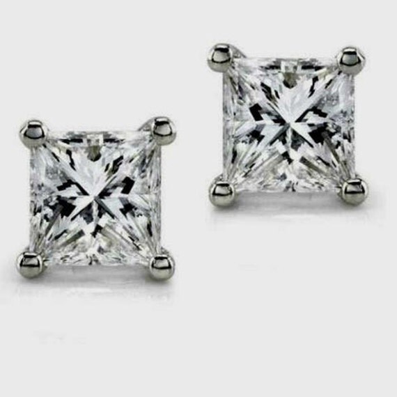 Solitaire Diamond Stud Earrings Screw Back by DiamondsJewelForever