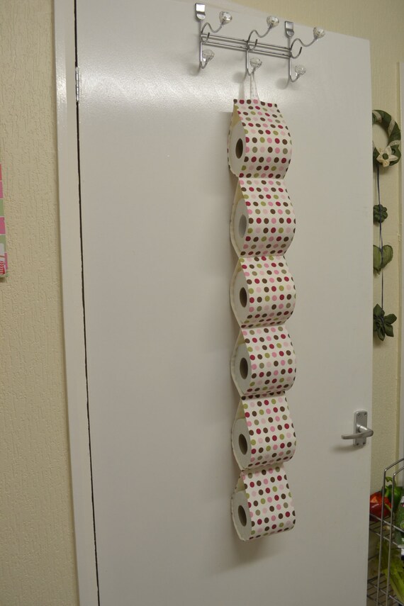 Fabric Decorative Toilet Roll Holder white with by annascraft1