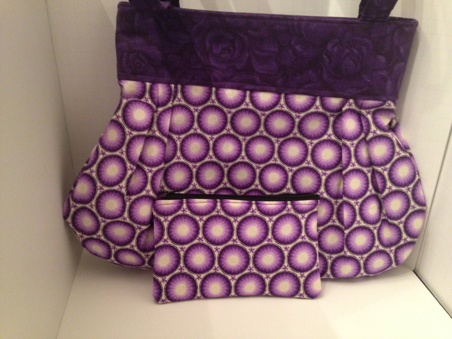 Adorable Purple And White Handbag