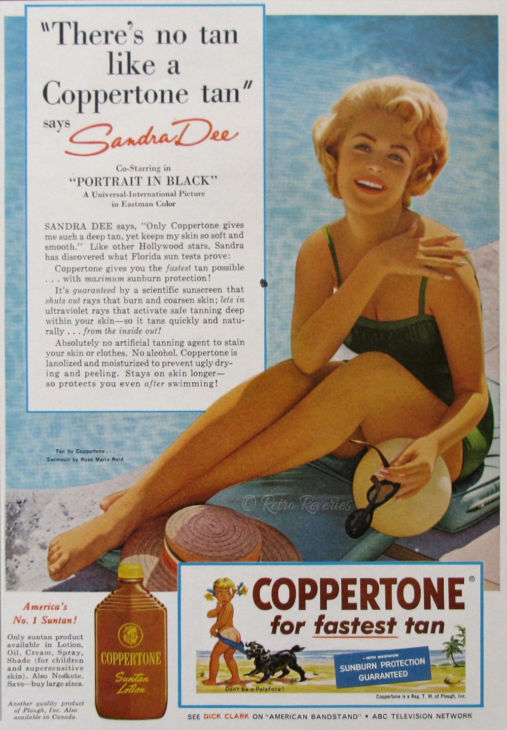 1960 Coppertone Tan Ad Summer Sunshine Retro By RetroReveries
