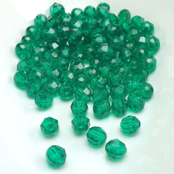 Green Faceted Mm Acrylic Beads H By Oliviamadisoncompany