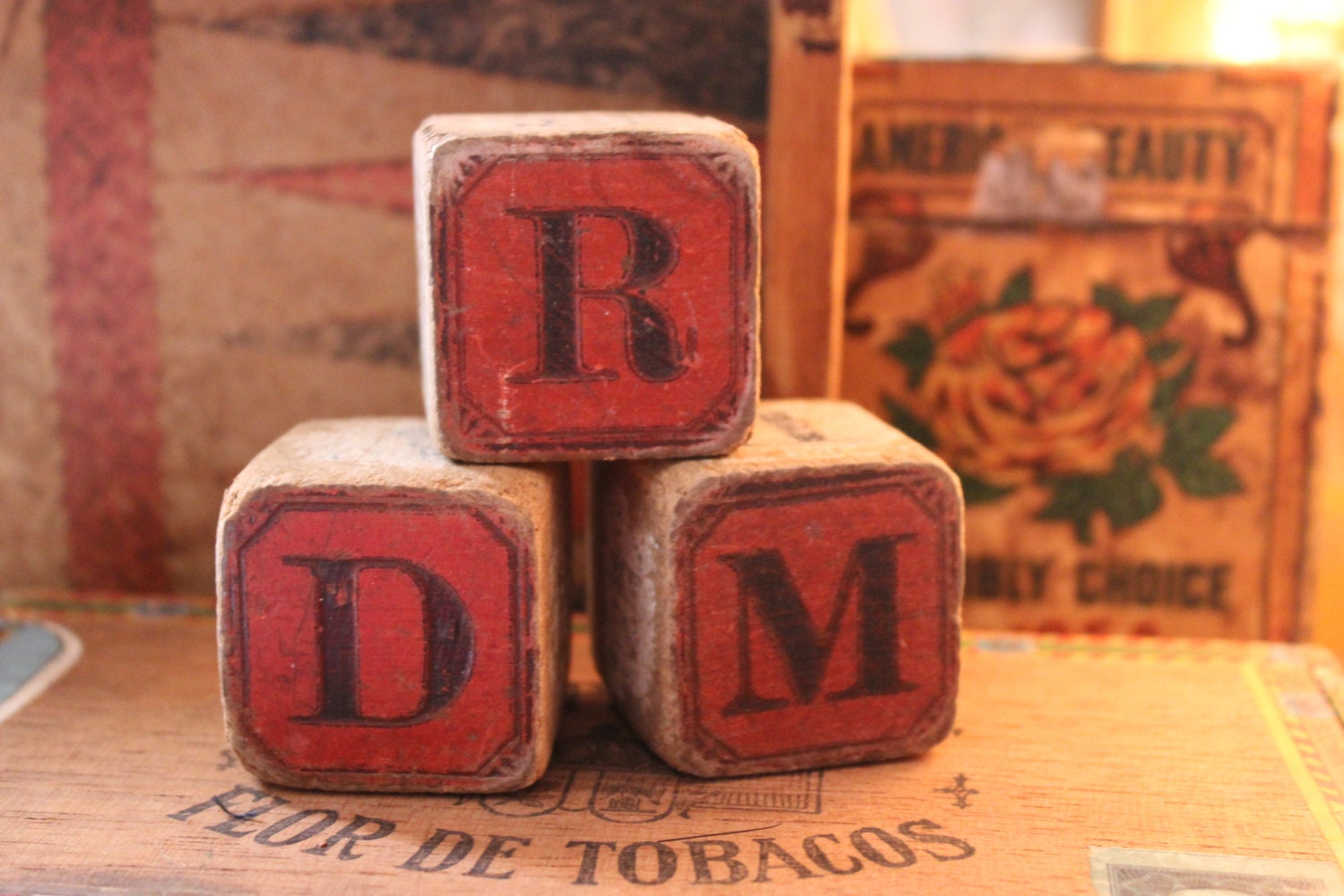 Antique Alphabet Blocks Antique Toy Vintage Wood Blocks