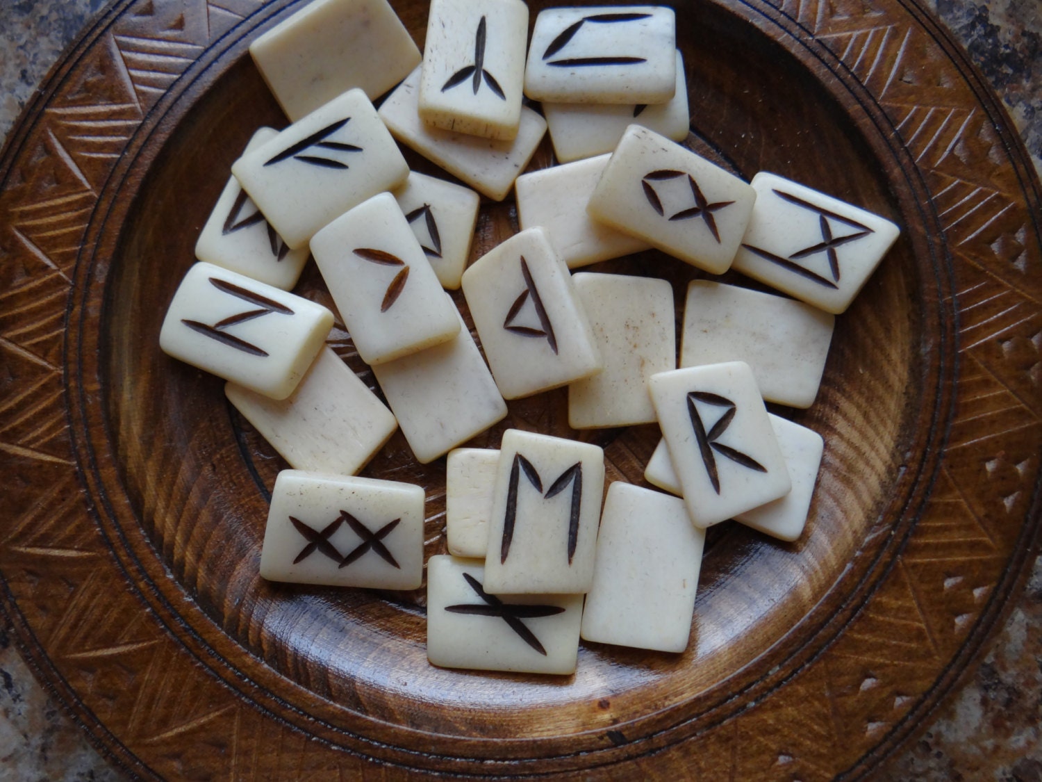 Authentic Buffalo Bone Rune Set Divination Or Jewelry Making