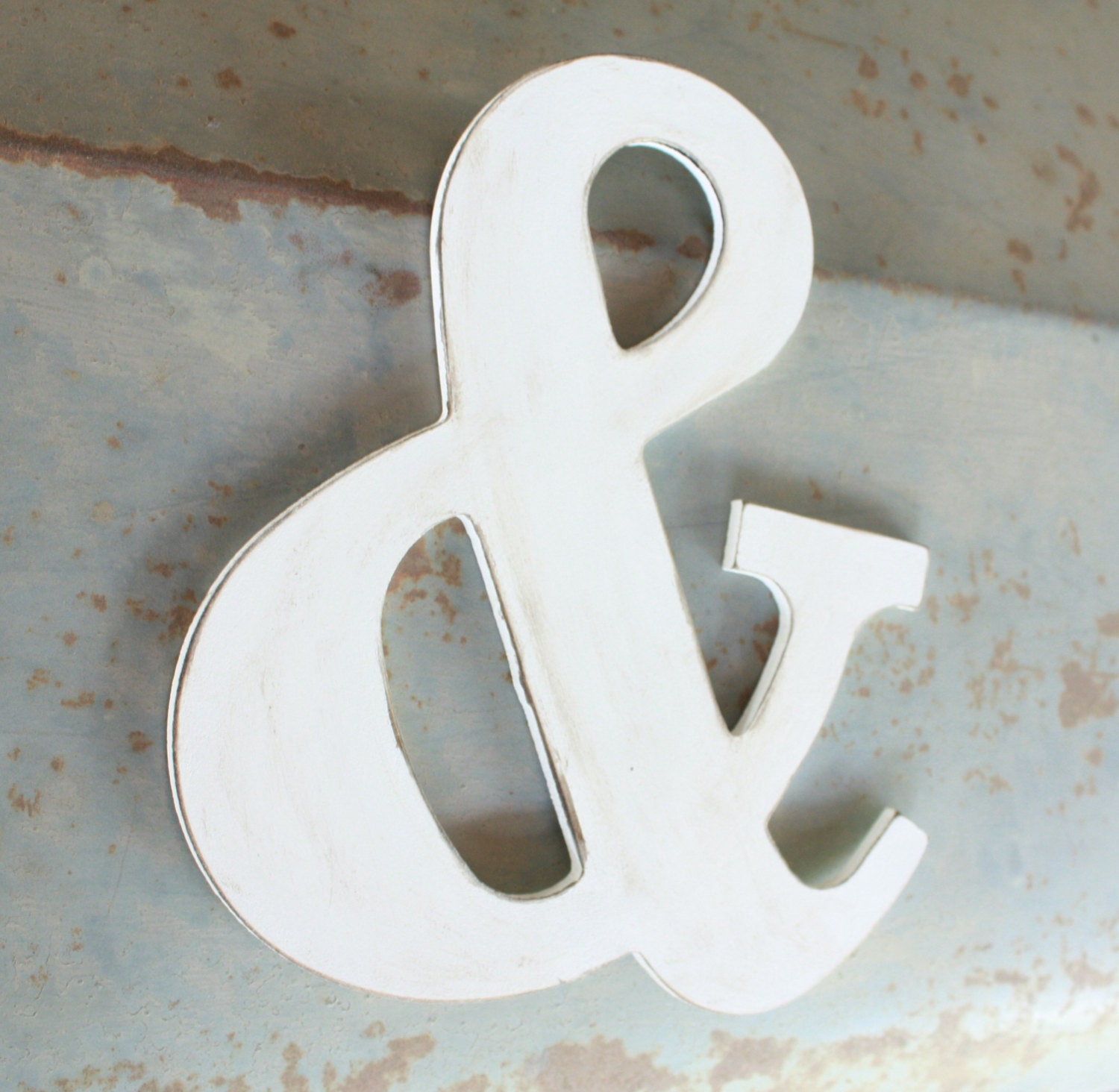 Distressed Painted Ampersand '&' Wooden Wedding Decor