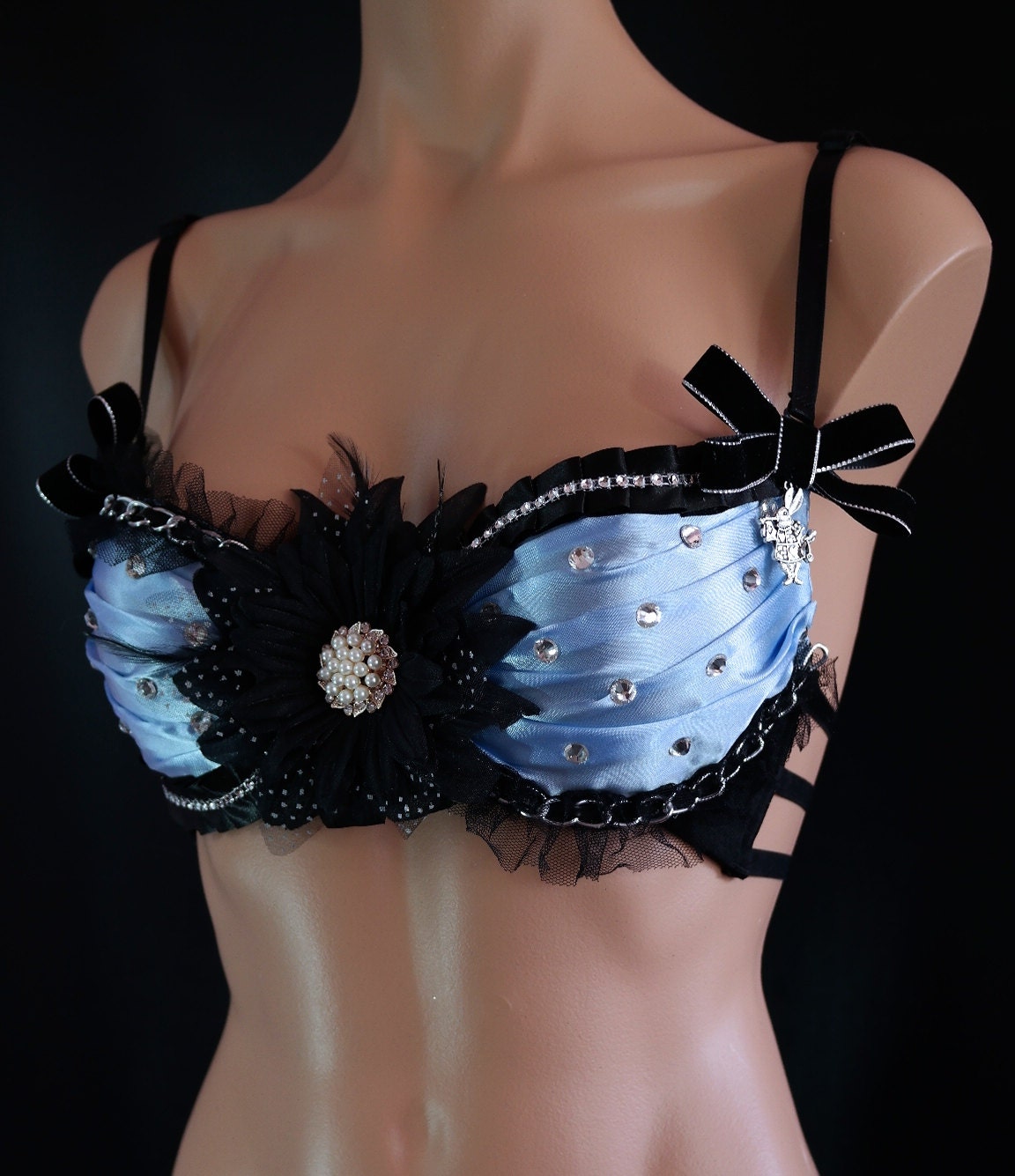 Alice In Wonderland Rave Bra Festival Costume Exotic Dance