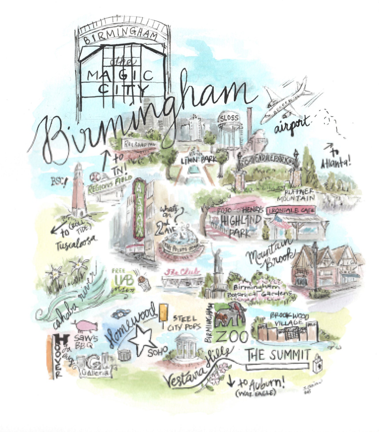 25 Birmingham Art Prints You Need in Your Life 9 SariasCreates / Etsy
