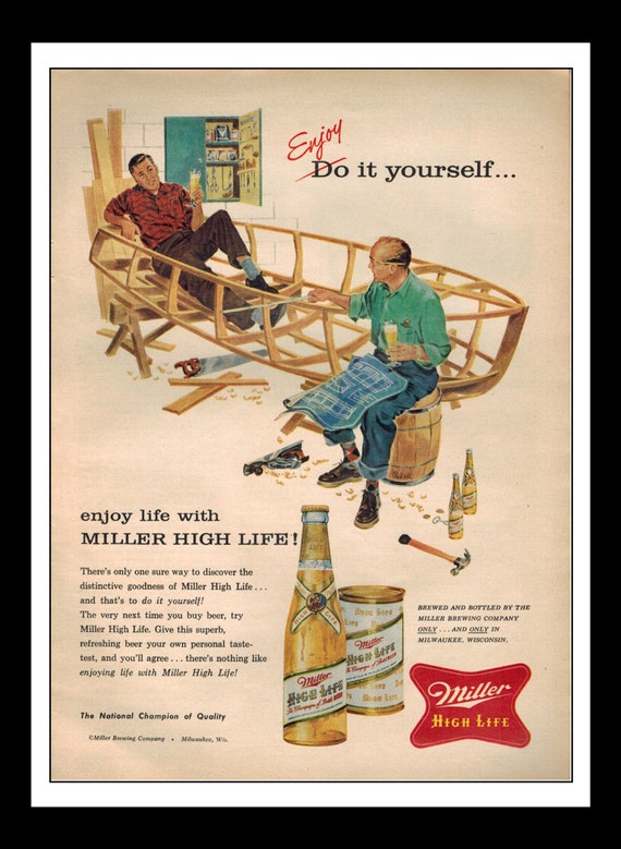 Vintage Print Ad Beer Miller High Life Art Decor