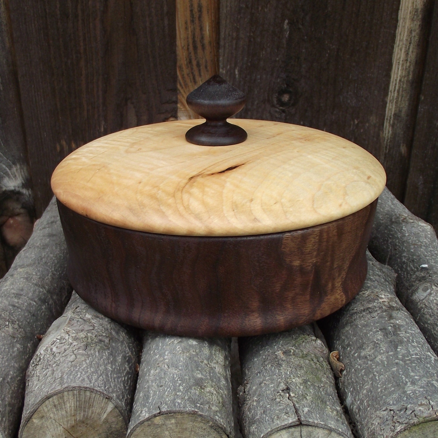 Wooden Box With Lid Hand Turned Lidded Wood Box By Sunsetturnings