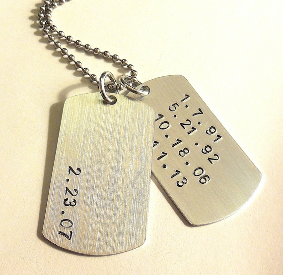 Personalized Double Dog Tag Necklace / Two by RiverSongsJewelry