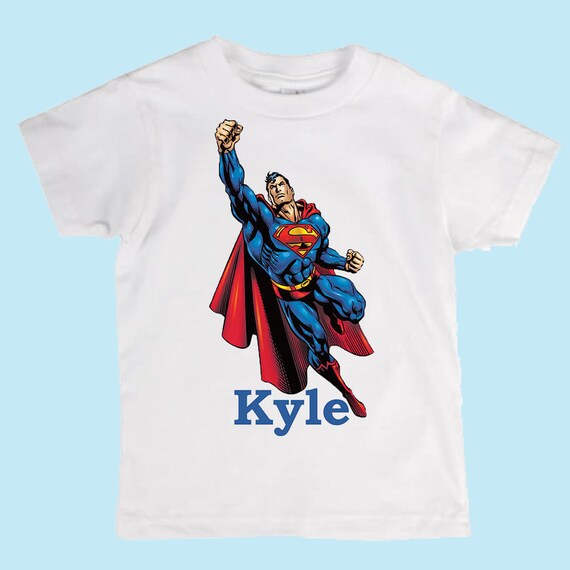 Kids Personalized Superman Boys Custom TShirt or by PolkabeanInc