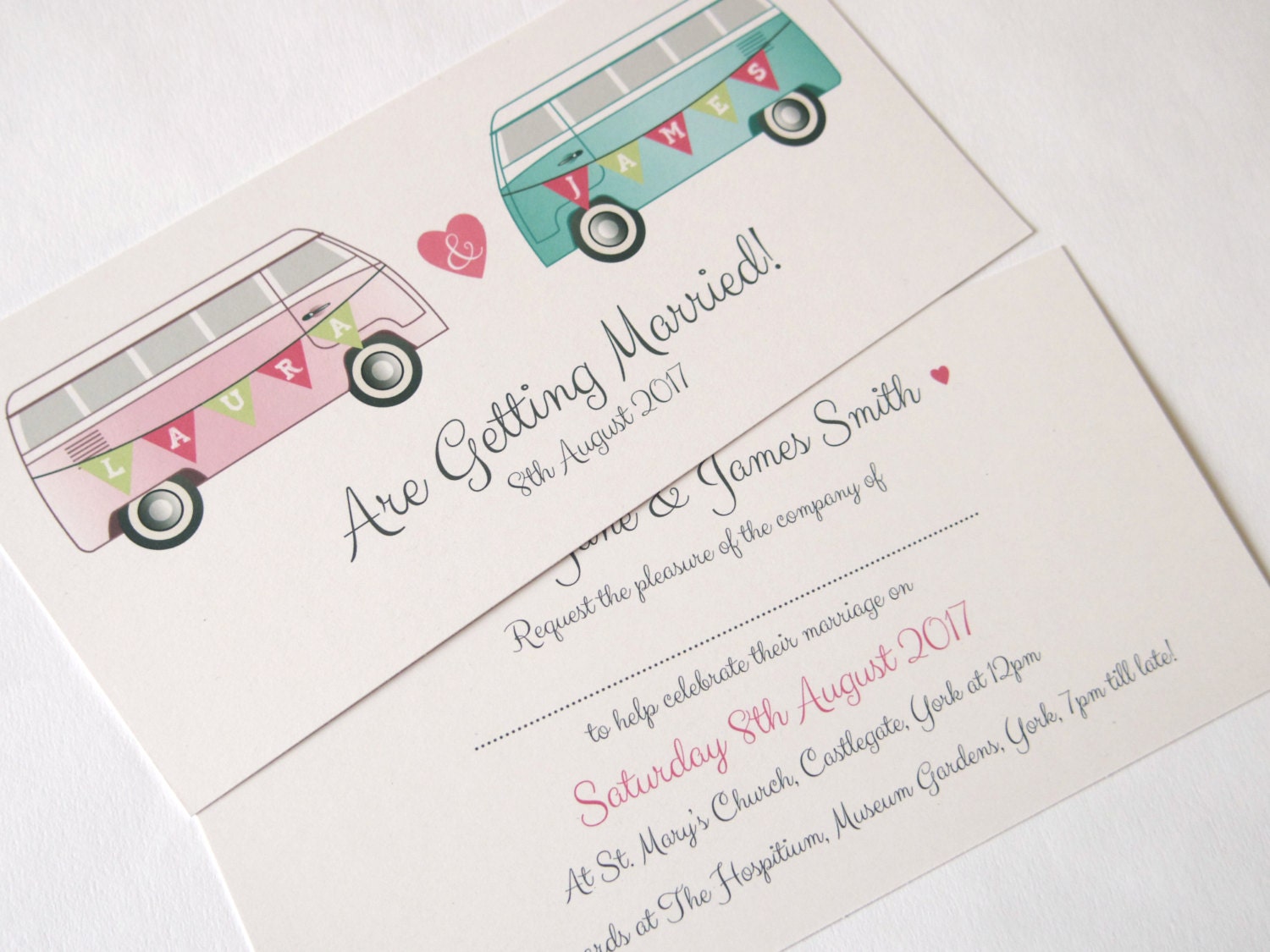 Camper Wedding Invitation Cute Bus VW Camper Campervan