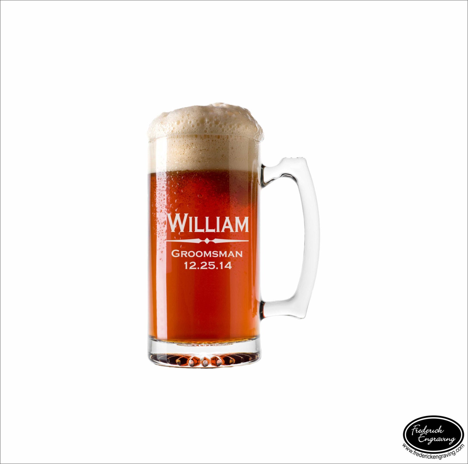 ONE Personalized Beer Mug SHIPS FAST Custom By FrederickEngraving