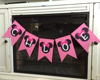 Items similar to Minnie Mouse Banner Custom and personalized on Etsy