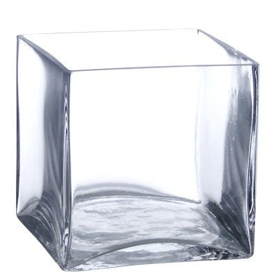 Pack Clear Square Glass Vase Cube Inch X