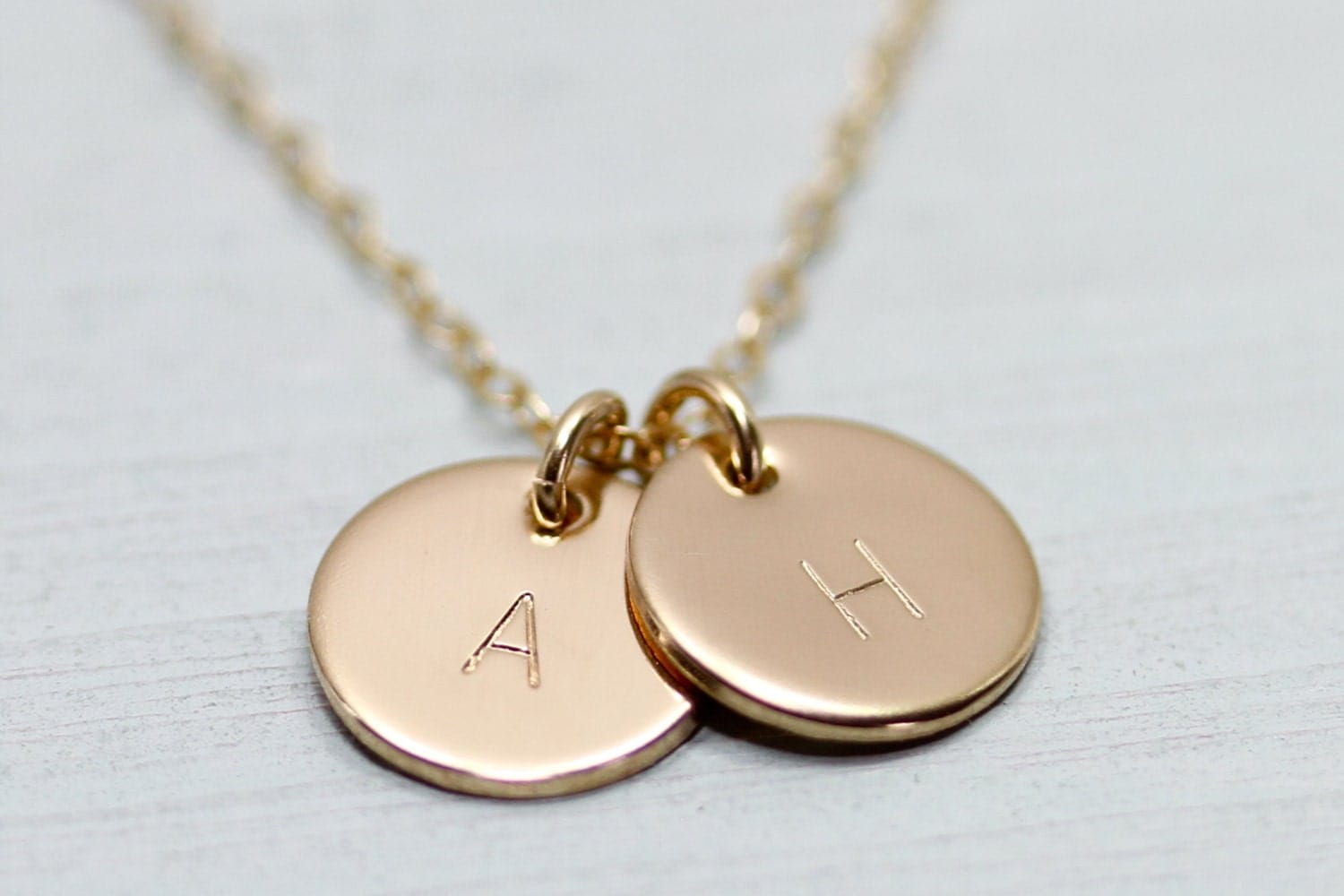 Initial Necklace Dainty Gold Necklace Disc Necklace