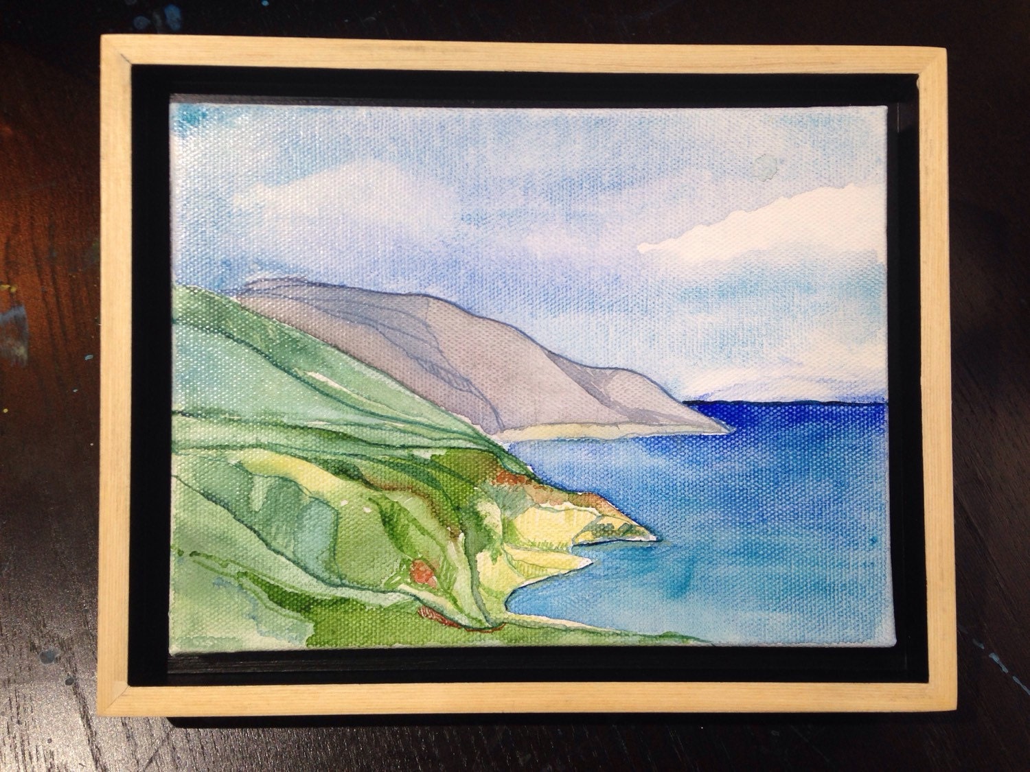 Framed Watercolor Landscape Painting Of By Elissasuewatercolors