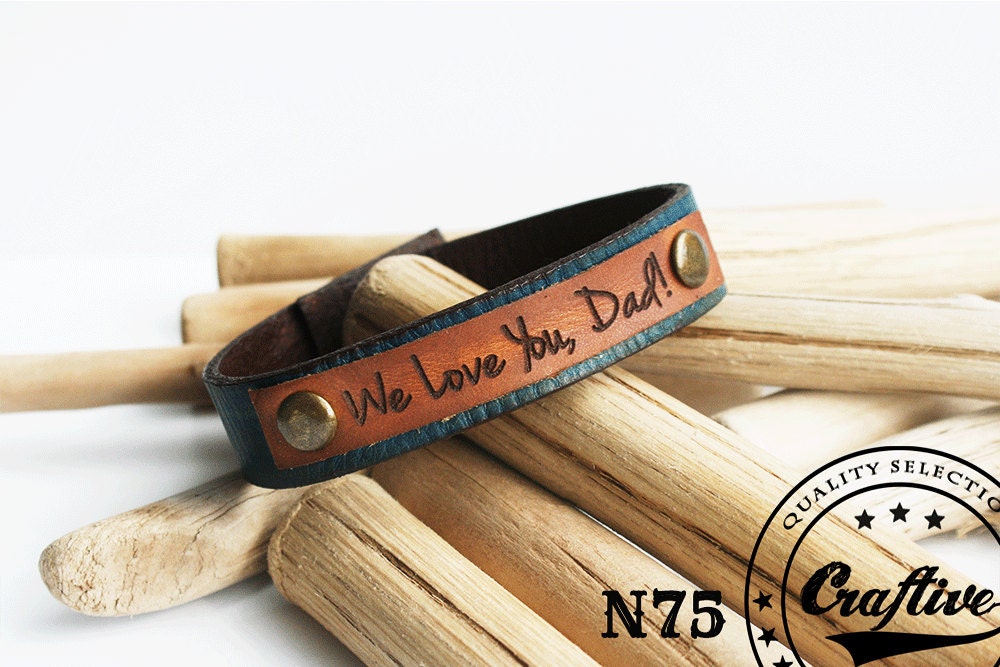 Dad Bracelet Fathers Day Gift Custom Bracelet By Craftiveleather