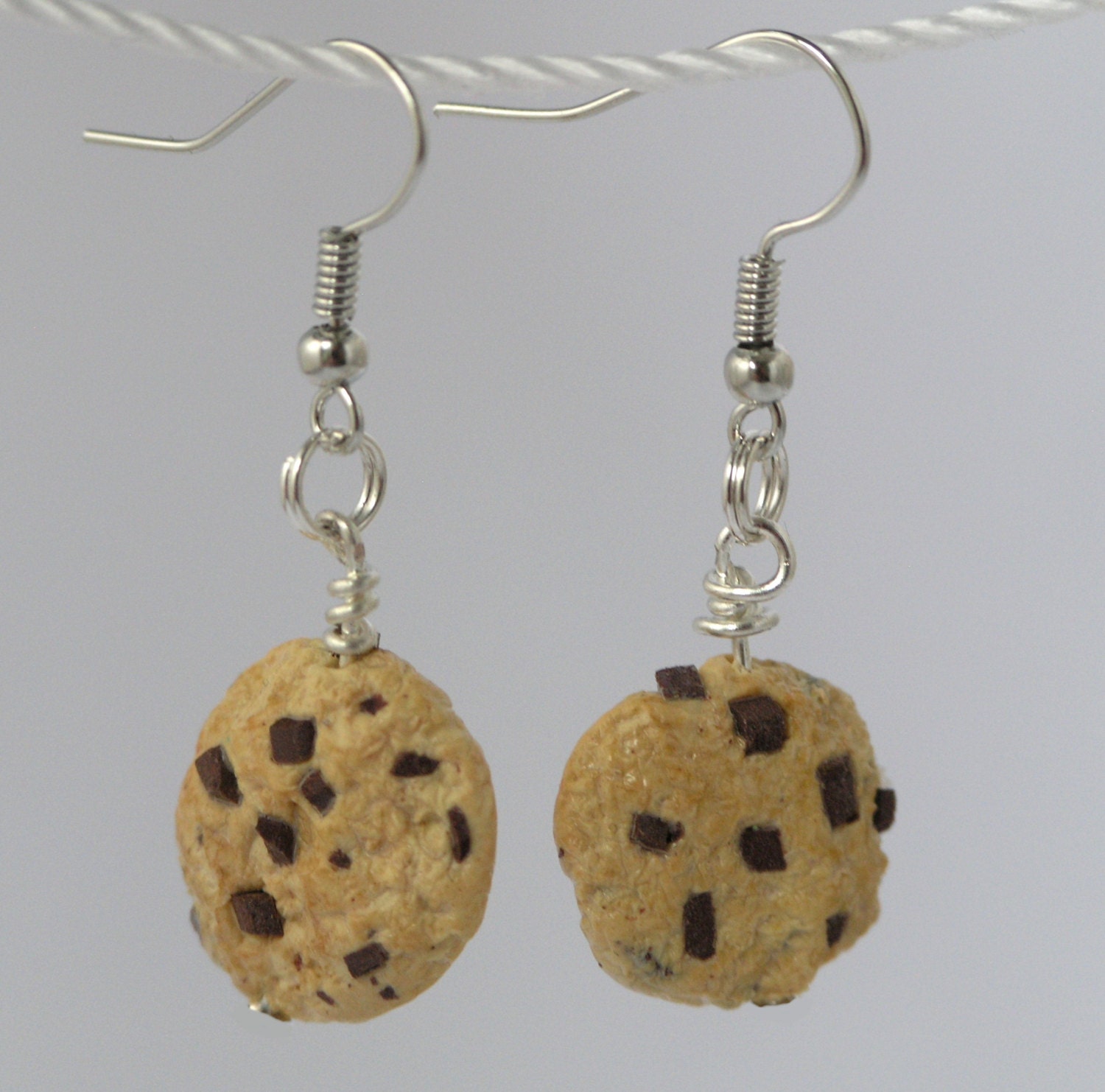 Items similar to Cookie earrings chocolate chip cookie earrings on Etsy