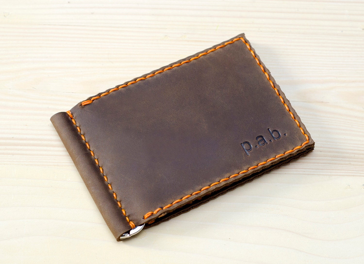PERSONALIZED WALLETMen's Leather Money Clip Wallet by tstudio38