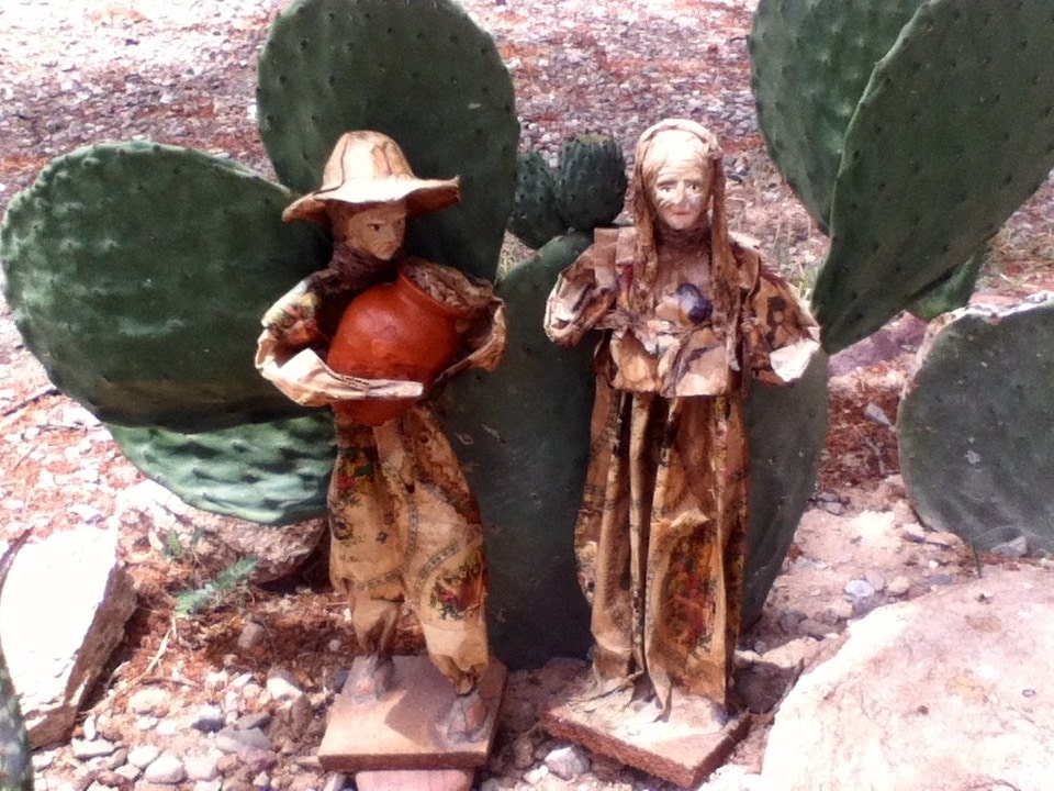 Vintage Mexican Paper Mache Figurines Set by DesertDreamsTucsonAZ