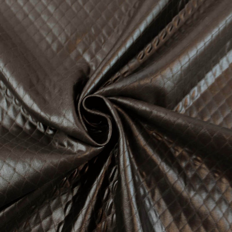 Dark Brown Diamond Quilted Padded Faux Leather By StylishFabric