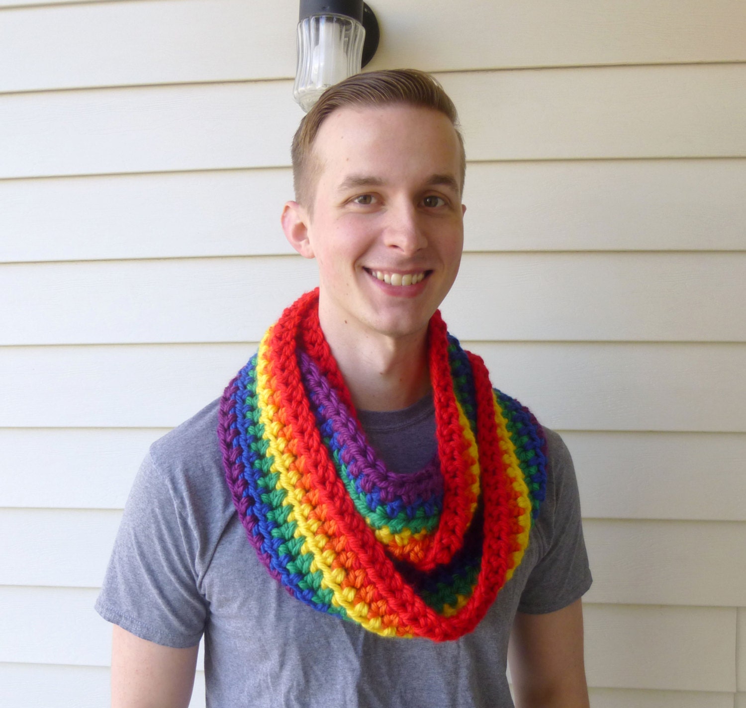 Items Similar To Gay LGBT Pride Scarf Crochet Rainbow Infinity