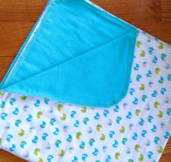 Organic 100 cotton elephant receiving blanket. by SewMoses