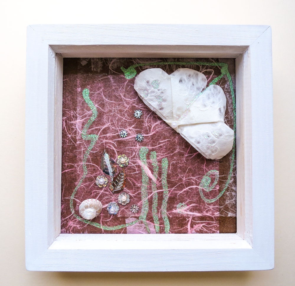 Framed Origami Butterfly Collage