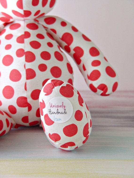 Original Teddy Bear Pink Polka Dot By PhunkyCrafts On Etsy