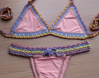 Items Similar To Summer Trends Pink Coral Crochet Bikini Women