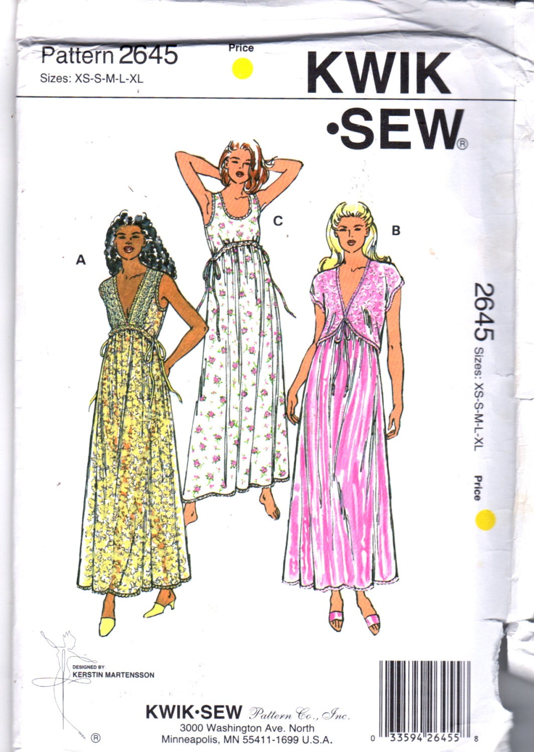 S Vogue Misses Lingerie Pattern Nightgown Robe Basque