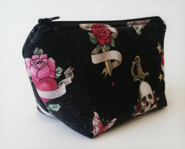 Skull Makeup Bag Goth Makeup Bag Cosmetics Storage Pouch