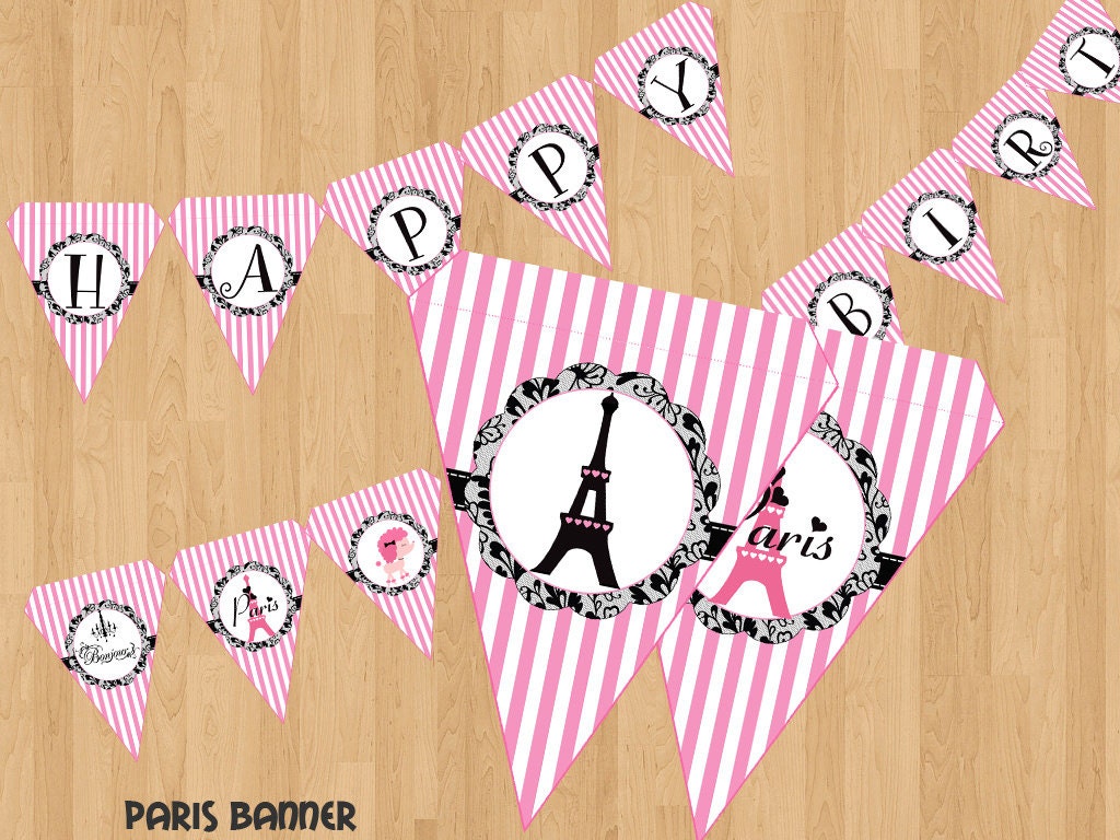 paris party banner on Etsy, a global handmade and vintage marketplace.
