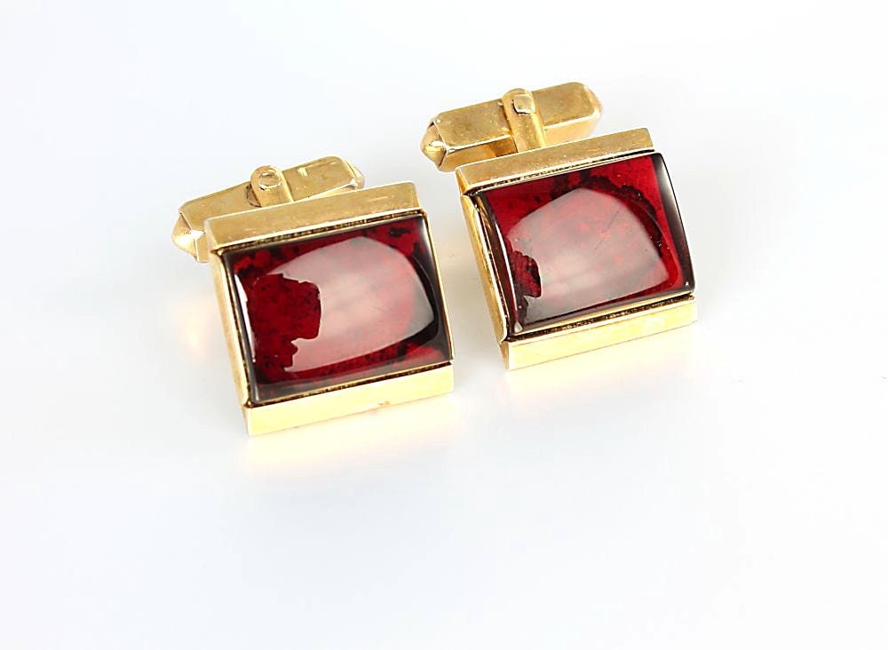 Vintage Garnet Red Cufflinks Swank Cufflinks Mens By Rmsjewels