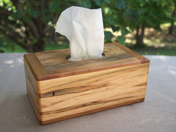 Rectangular Wooden Tissue Box Cover Handcrafted From