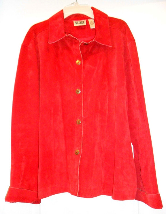 red suede shirt