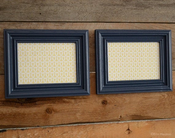 Pair of 5x7 NAVY BLUE picture frames Painted by erinheaton