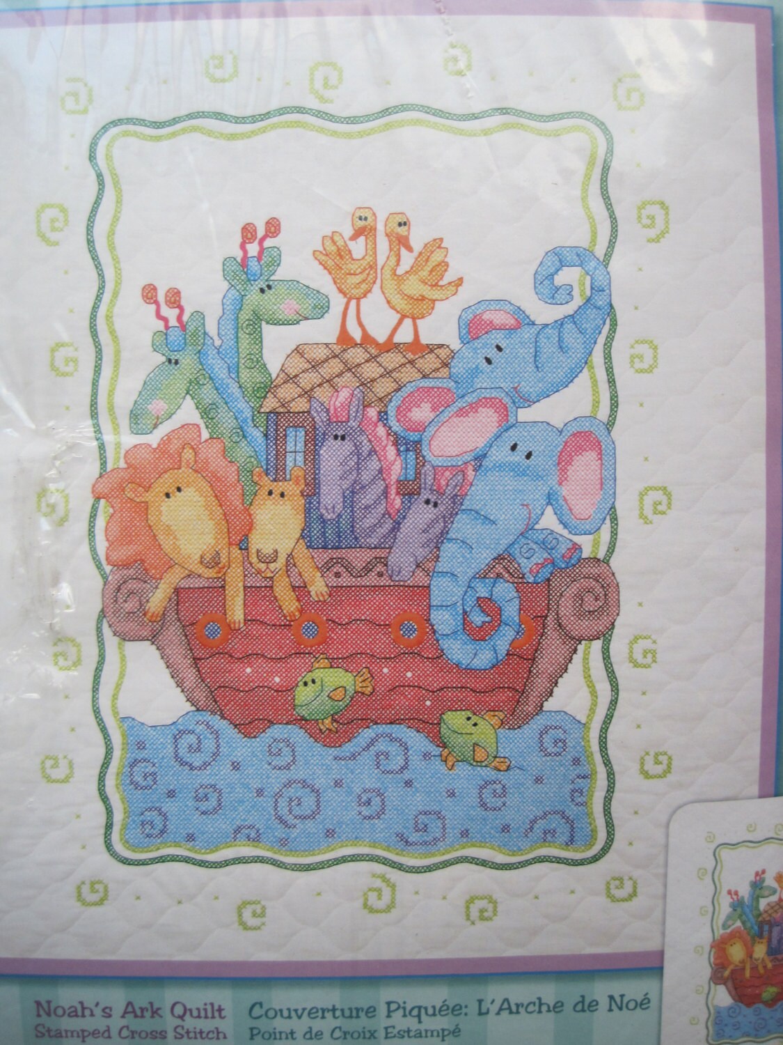 Stamped Cross Stitch Kit Noah S Ark Quilt For Baby