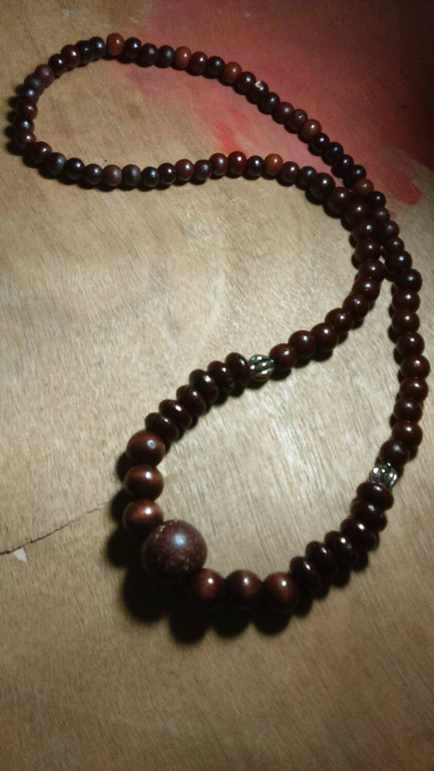 Men S Wooden Beaded Necklace By Flapperlifehandmade On Etsy