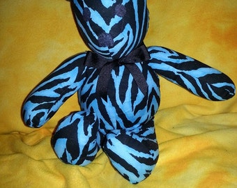 zebra print teddy bear