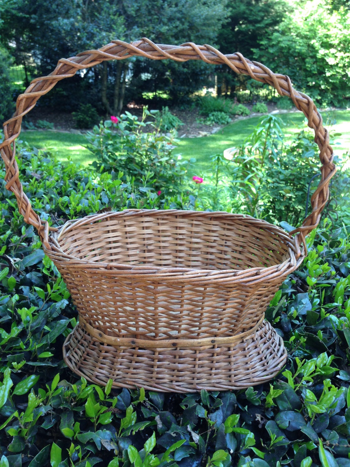 wicker basket for gathering flowers on Etsy, a global handmade and