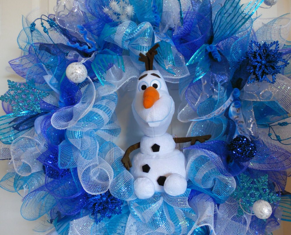 Olaf Wreath Deco Mesh Wreath Frozen Wreath Olaf By Swaymevegas