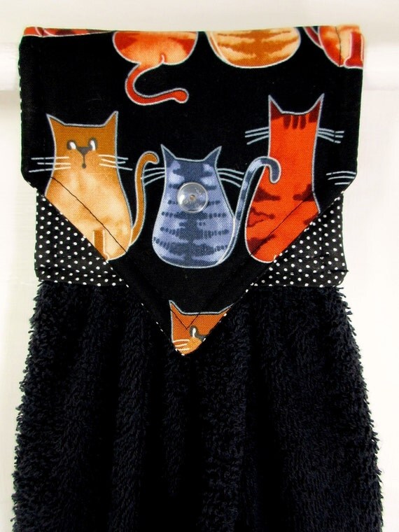 Cats Hanging Hand Towel Handmade Cat Hand by MarlenesSewingRoom