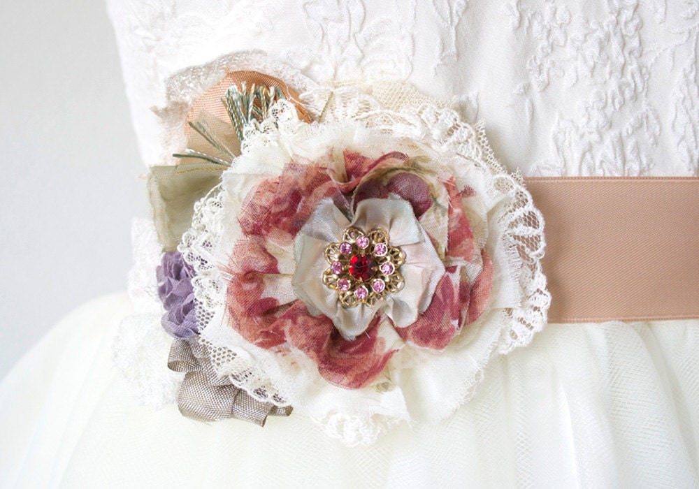 Dress Pins Flower Pin Fabric Flowers Brooch by rosyposydesigns