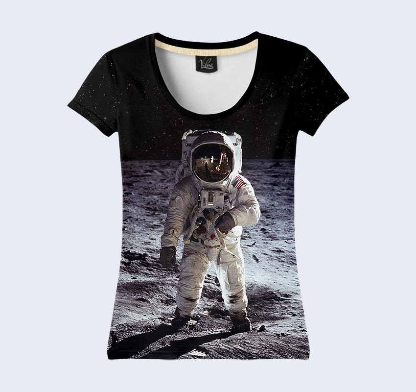 Astronaut Spaceman On The Moon NASA Women T Shirt By Ekzoto